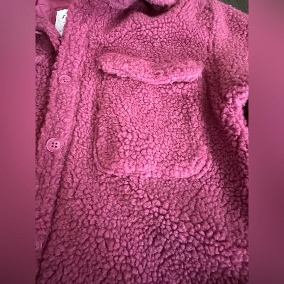 Art Class Pink Sherpa Button Down jacket nwt medium - Picture 3 of 8